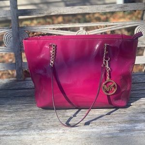 Michael Kors Fuschia Patent Leather Tote